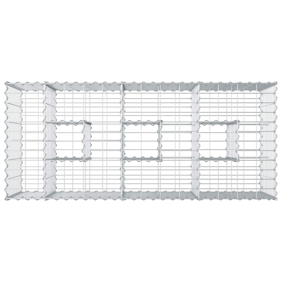 Gabion Verhoogd Bed Zilver 140 x 60 x 55 cm