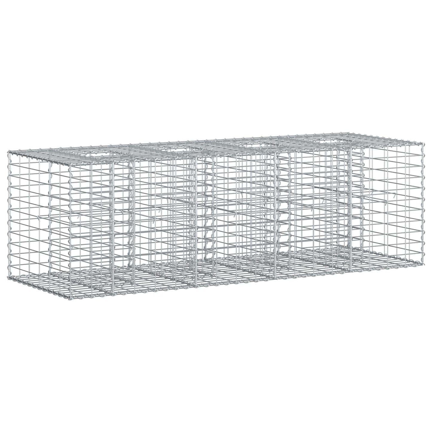 Gabion Verhoogd Bed Zilver 180 x 60 x 55 cm