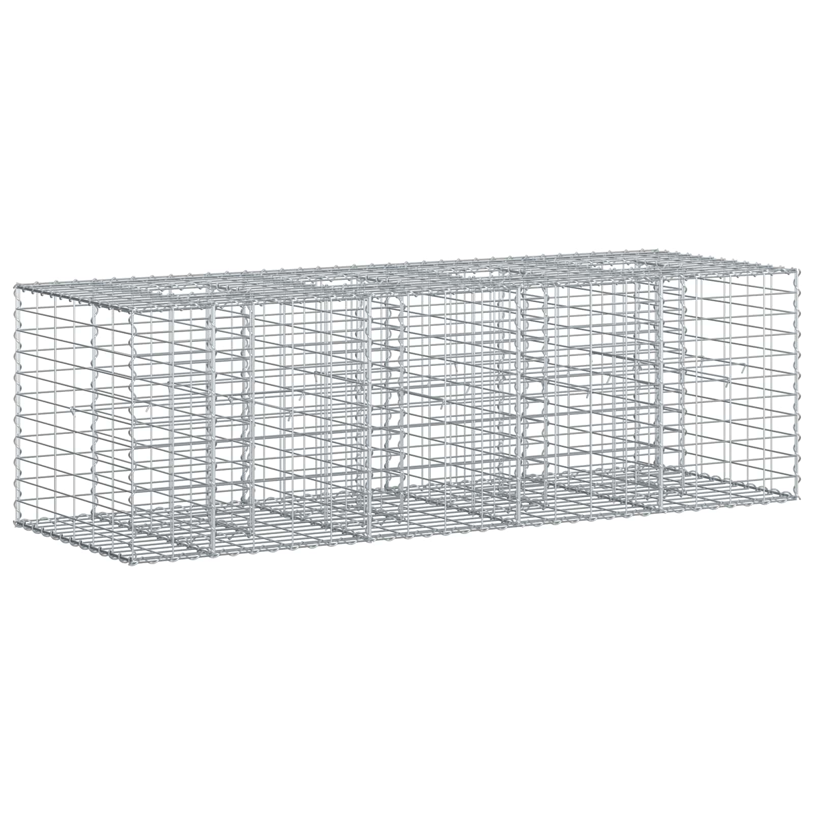 Gabion Verhoogd Bed Zilver 180 x 60 x 55 cm