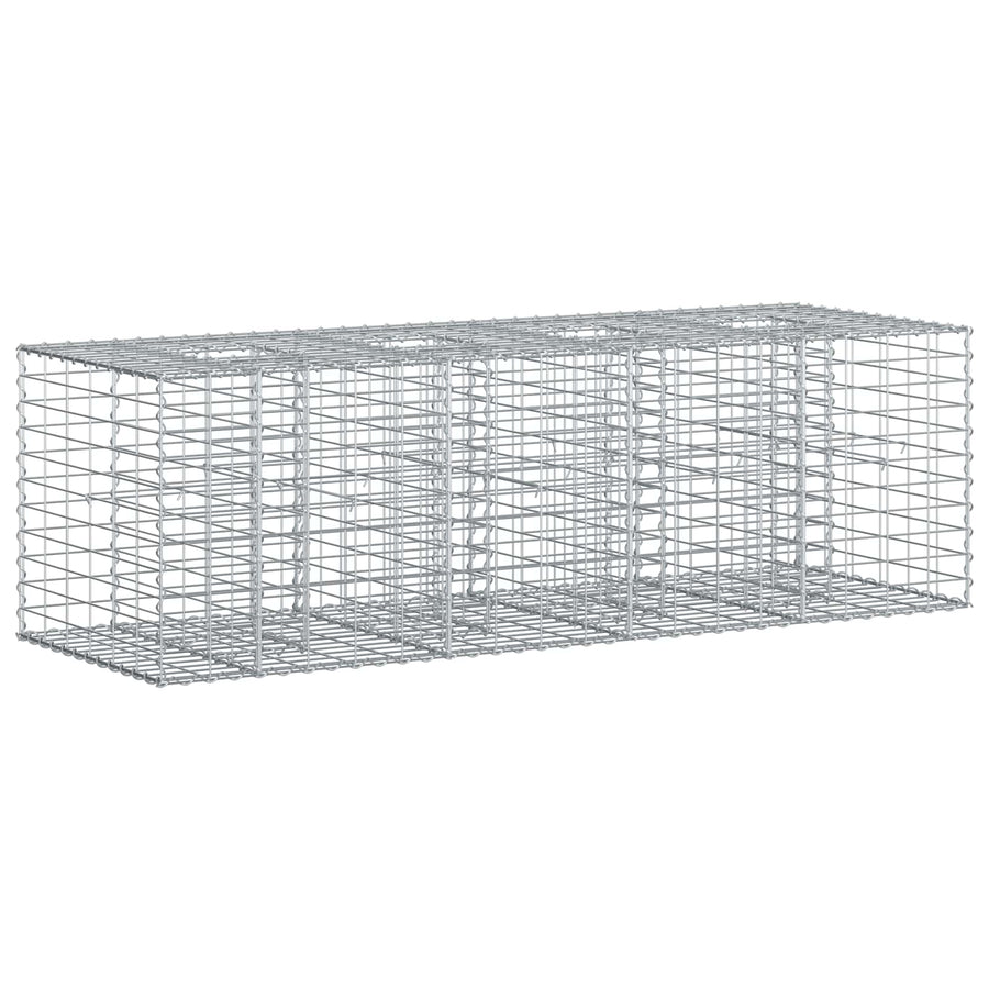 Gabion Verhoogd Bed Zilver 180 x 60 x 55 cm