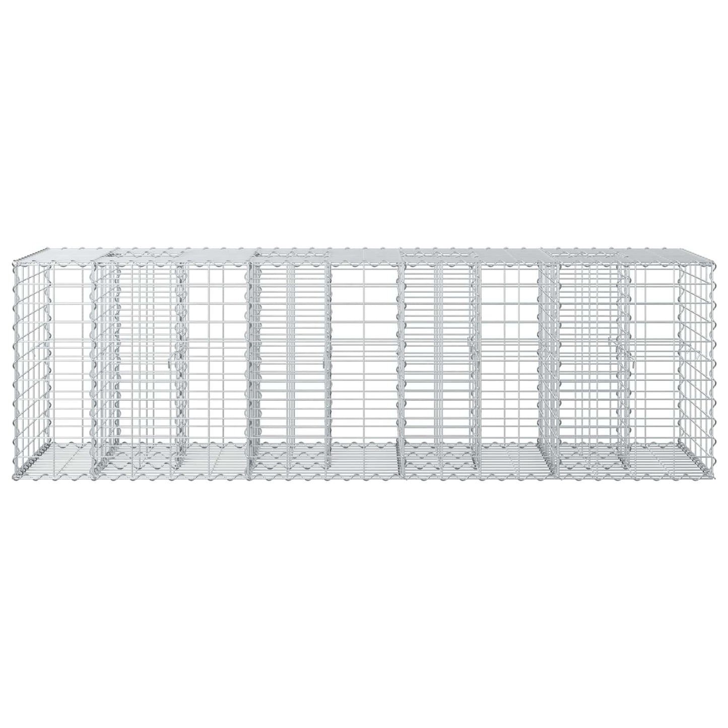 Gabion Verhoogd Bed Zilver 180 x 60 x 55 cm