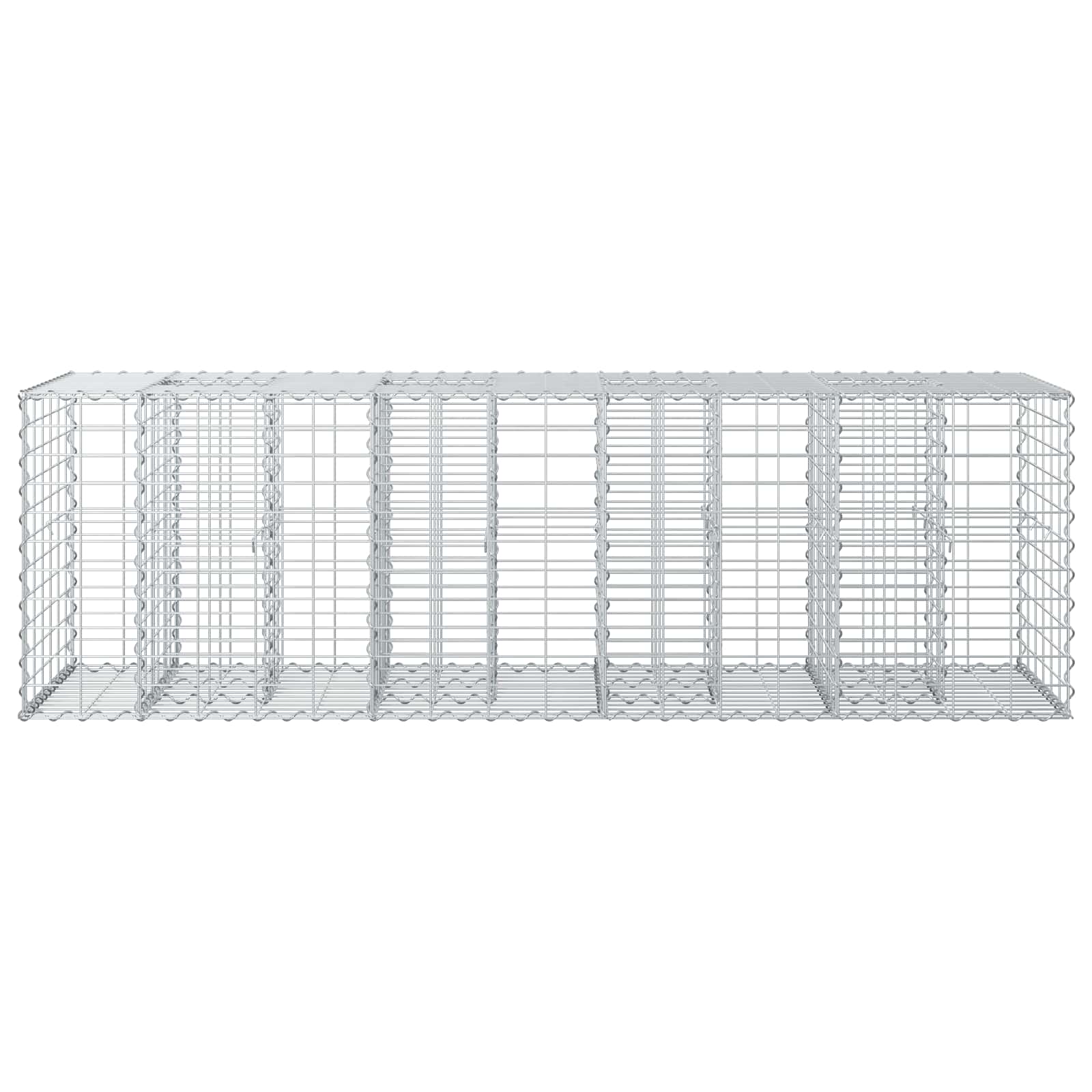 Gabion Verhoogd Bed Zilver 180 x 60 x 55 cm