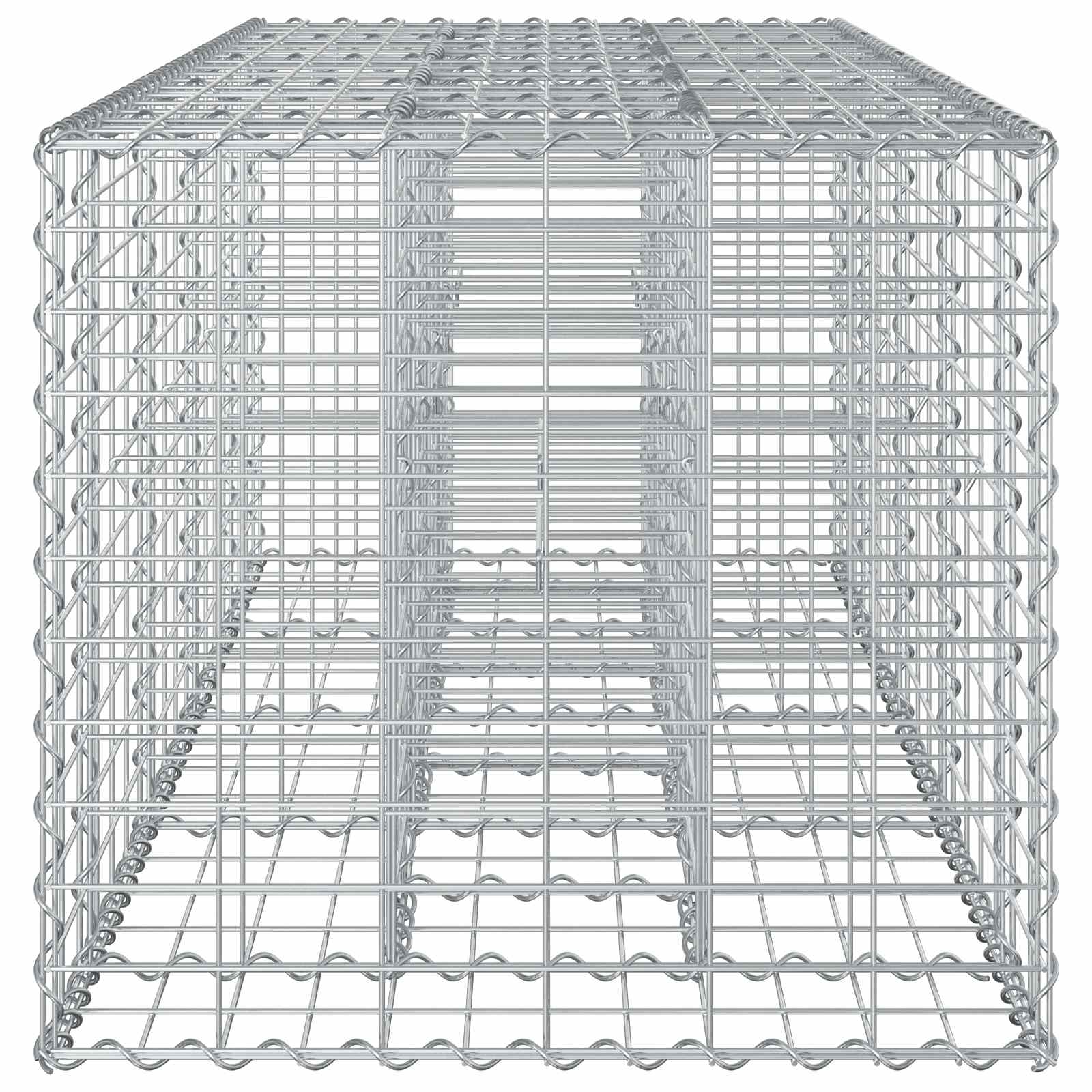 Gabion Verhoogd Bed Zilver 180 x 60 x 55 cm