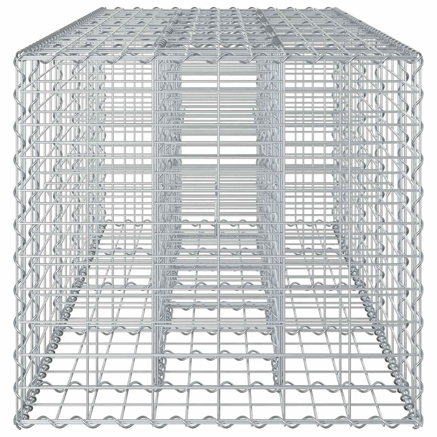 Gabion Verhoogd Bed Zilver 180 x 60 x 55 cm