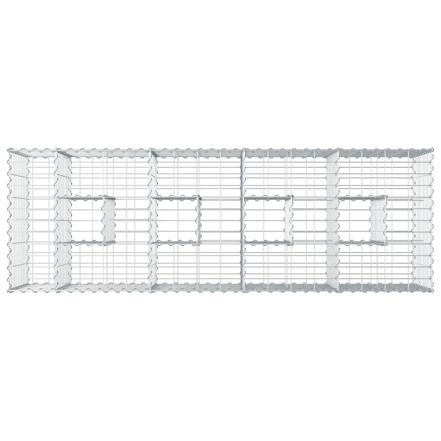 Gabion Verhoogd Bed Zilver 180 x 60 x 55 cm