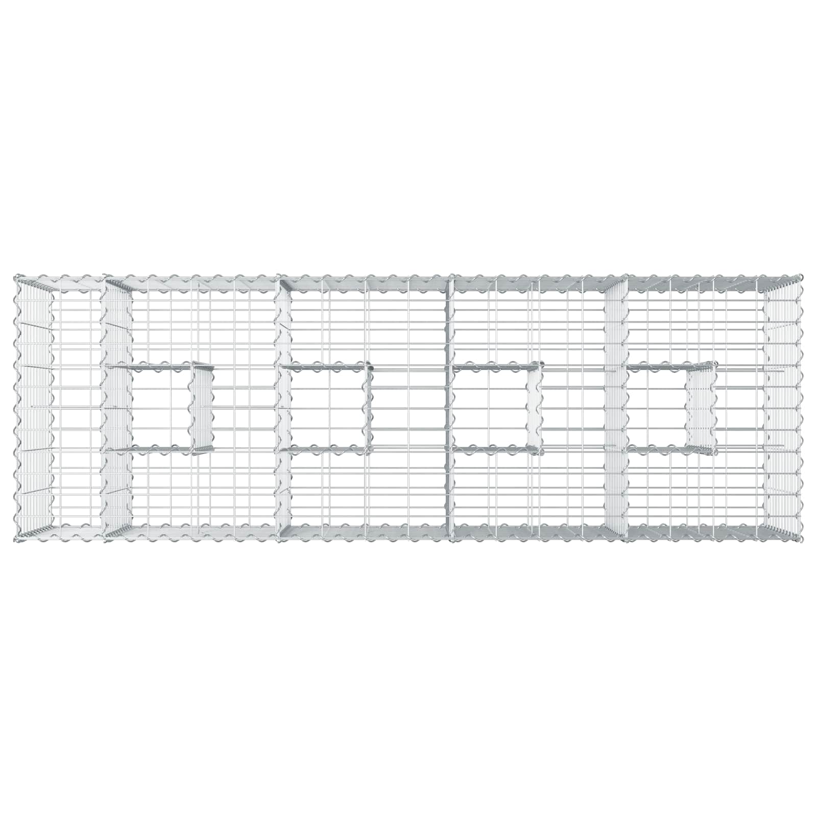 Gabion Verhoogd Bed Zilver 180 x 60 x 55 cm