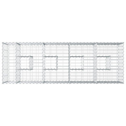 Gabion Verhoogd Bed Zilver 180 x 60 x 55 cm