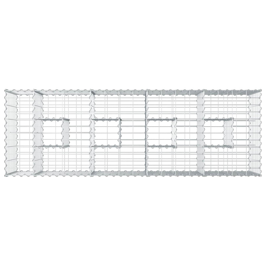Gabion Verhoogd Bed Zilver 180 x 60 x 55 cm