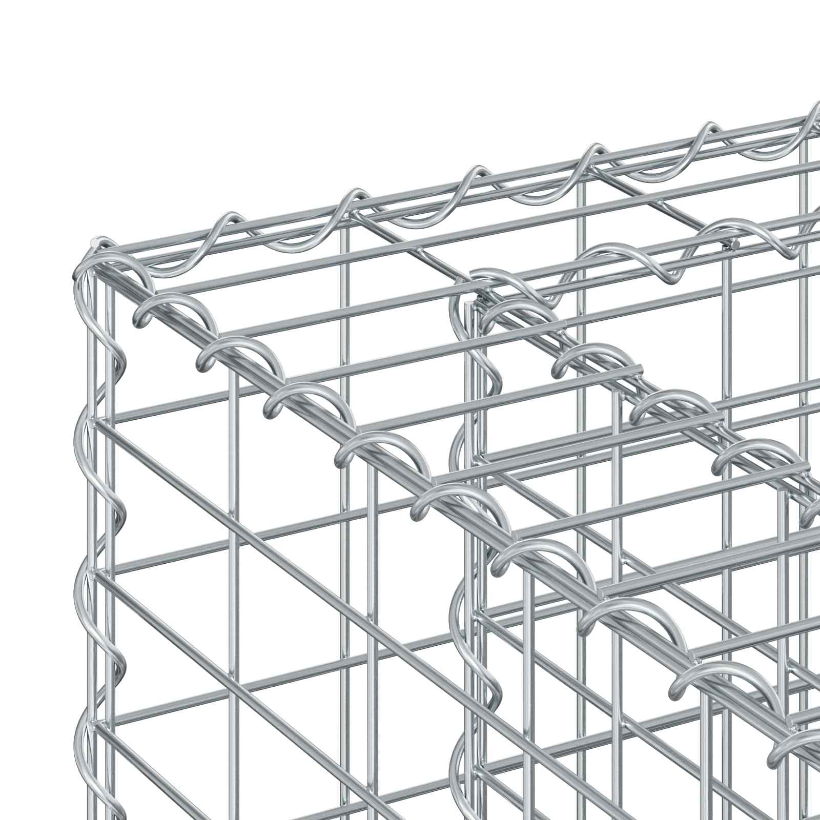 Gabion Verhoogd Bed Zilver 50 x 50 x 80 cm Gegalvaniseerd staal