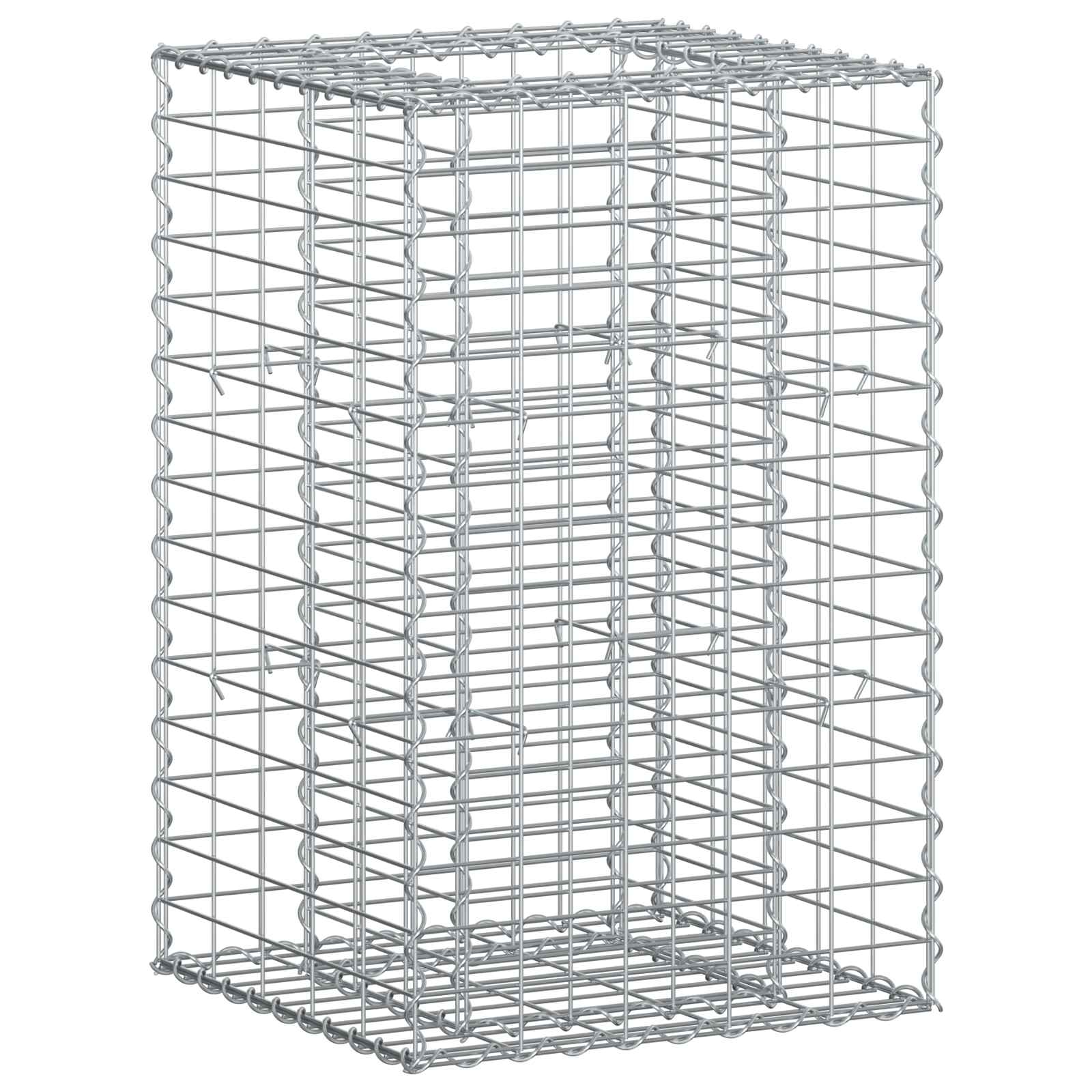 Gabion Verhoogd Bed Zilver 50 x 50 x 80 cm Gegalvaniseerd staal