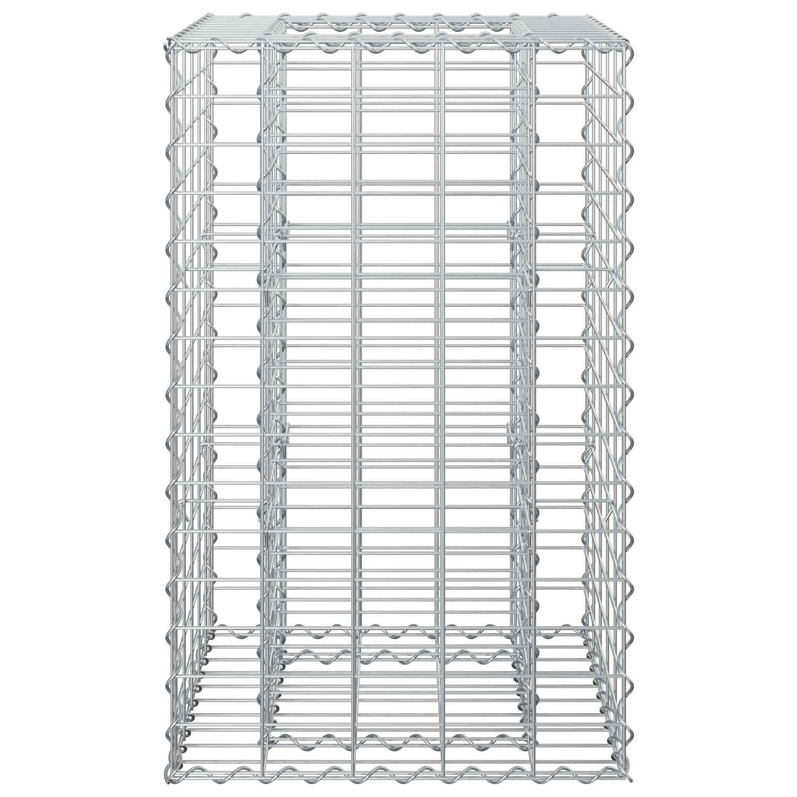 Gabion Verhoogd Bed Zilver 50 x 50 x 80 cm Gegalvaniseerd staal