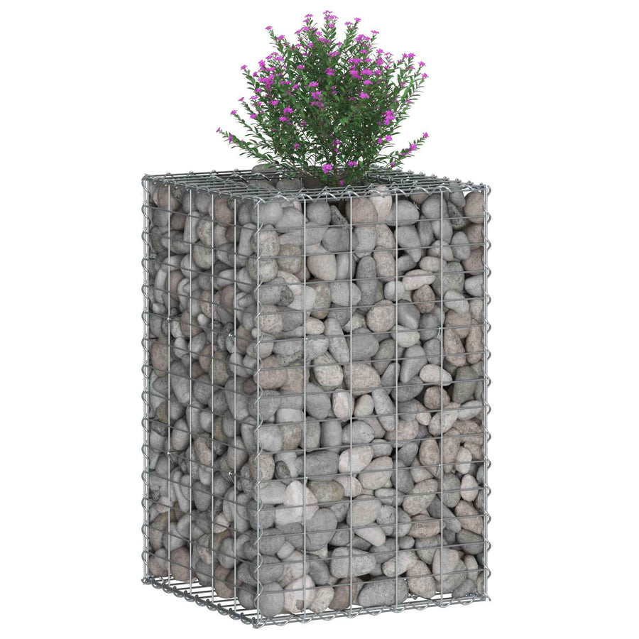 Gabion Verhoogd Bed Zilver 50 x 50 x 80 cm Gegalvaniseerd staal