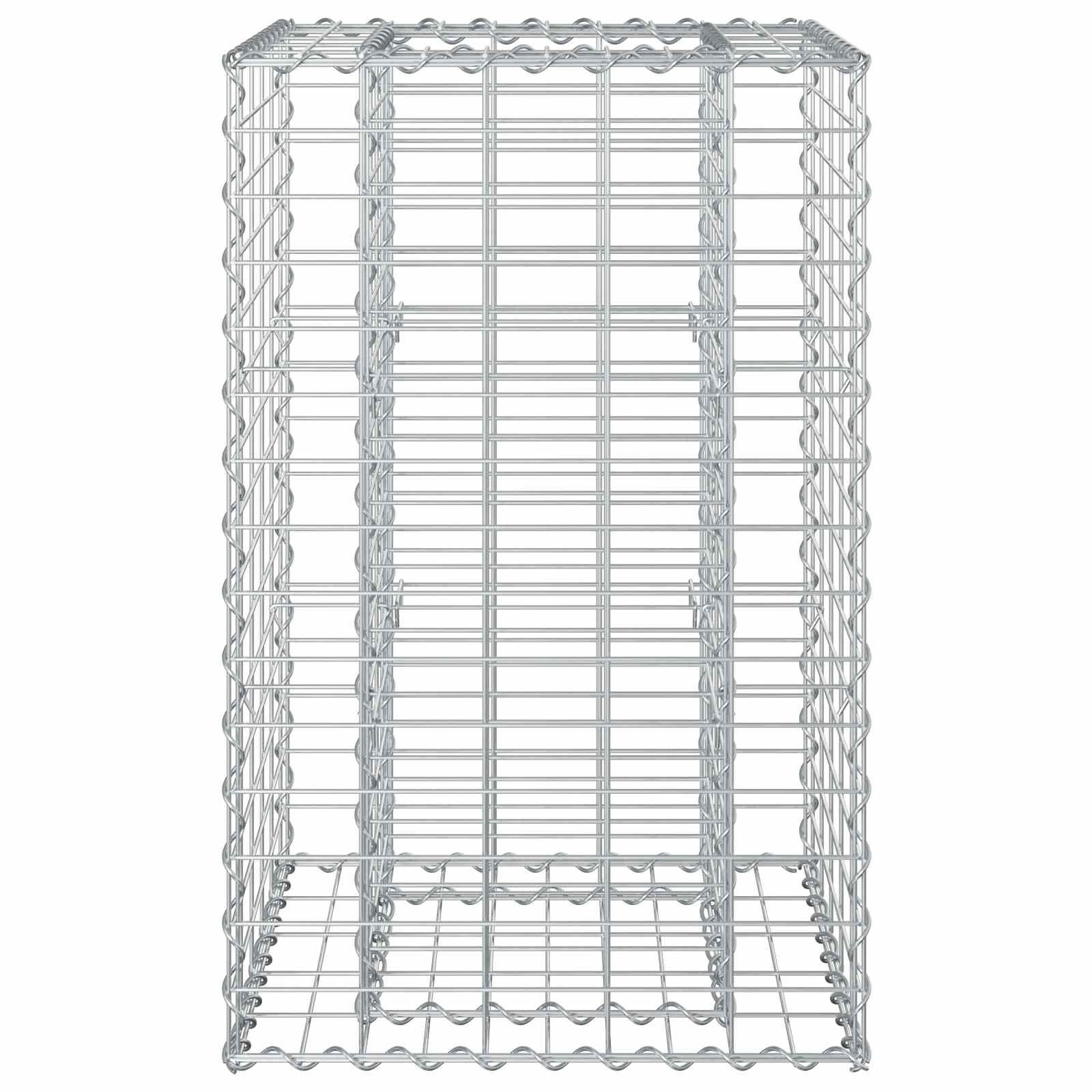 Gabion Verhoogd Bed Zilver 50 x 50 x 80 cm Gegalvaniseerd staal