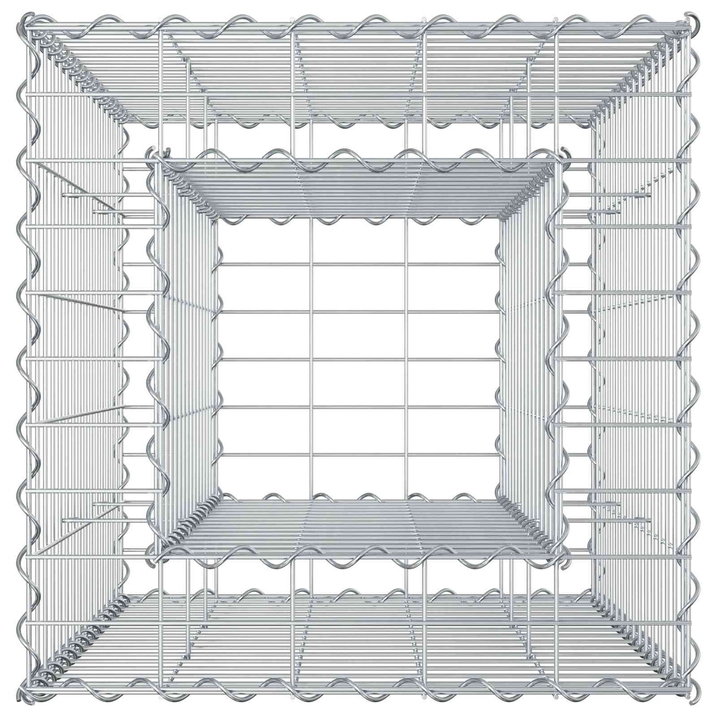 Gabion Verhoogd Bed Zilver 50 x 50 x 80 cm Gegalvaniseerd staal