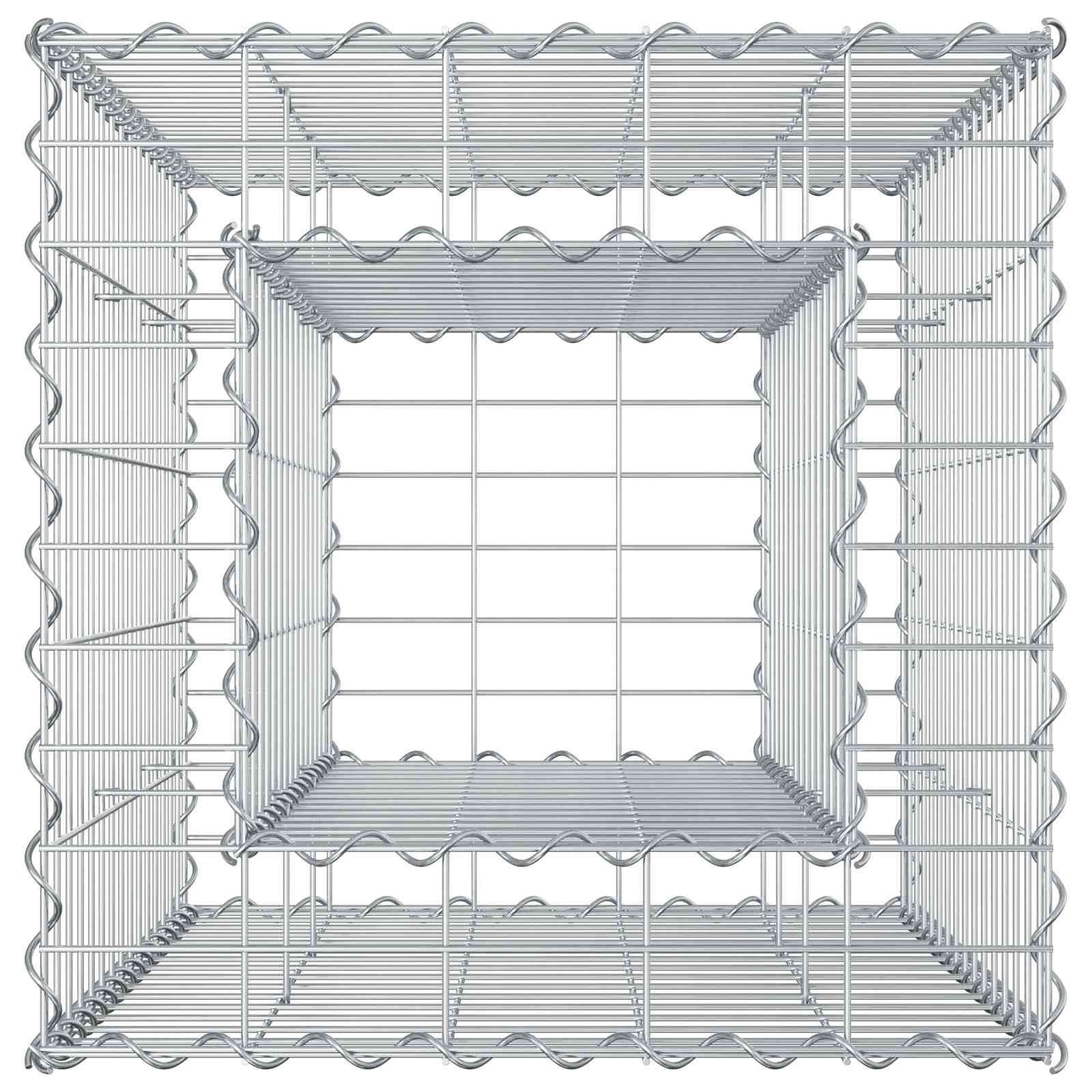 Gabion Verhoogd Bed Zilver 50 x 50 x 80 cm Gegalvaniseerd staal