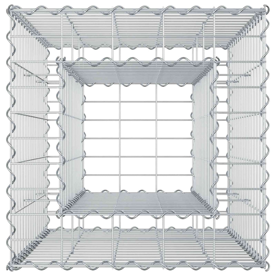 Gabion Verhoogd Bed Zilver 50 x 50 x 80 cm Gegalvaniseerd staal