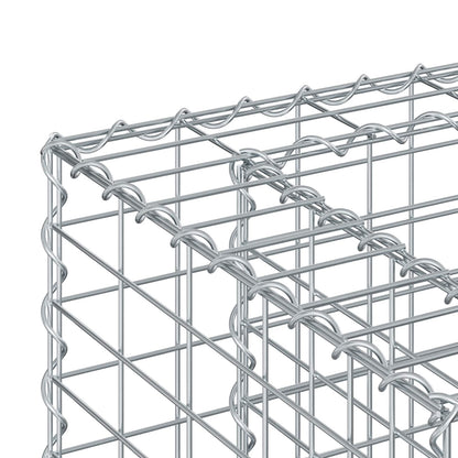 Gabion Verhoogd Bed Zilver 90 x 50 x 80 cm Gegalvaniseerd staal