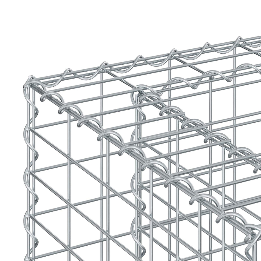 Gabion Verhoogd Bed Zilver 90 x 50 x 80 cm Gegalvaniseerd staal