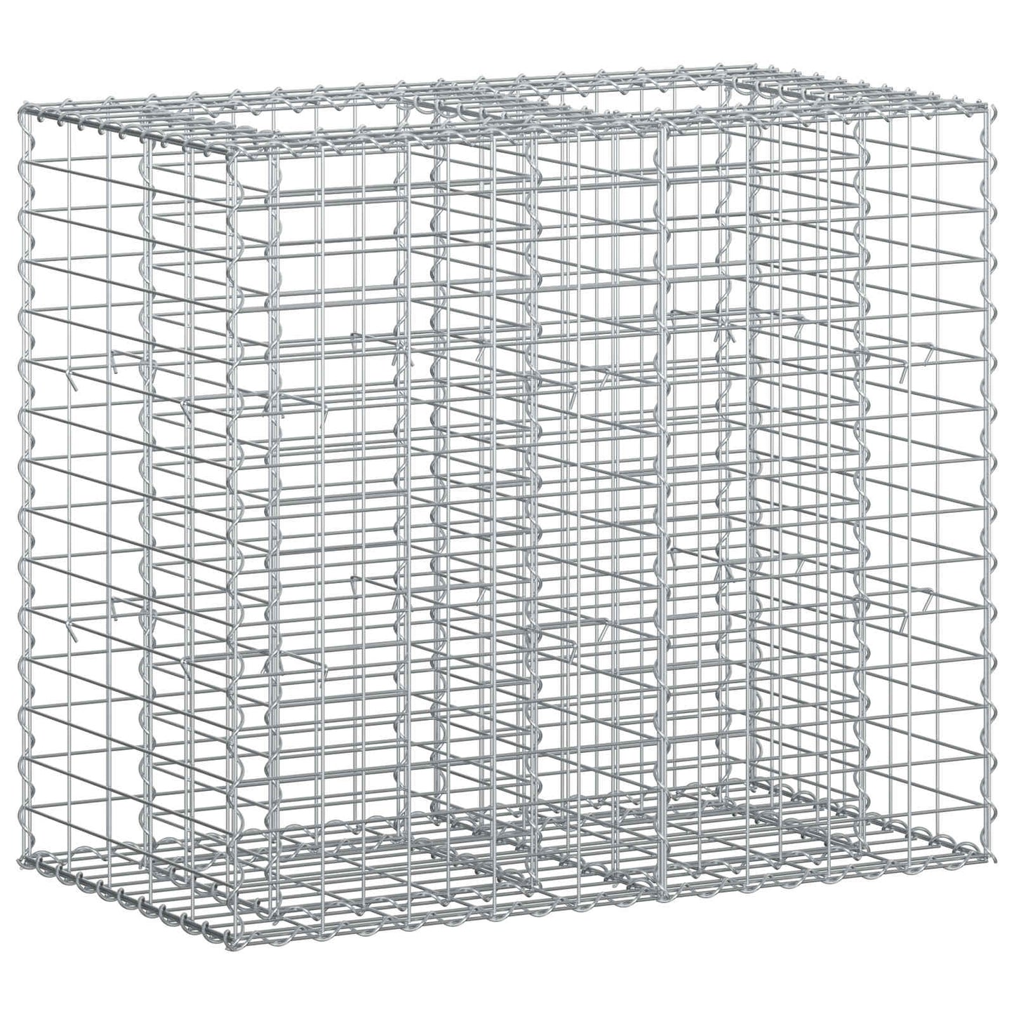 Gabion Verhoogd Bed Zilver 90 x 50 x 80 cm Gegalvaniseerd staal