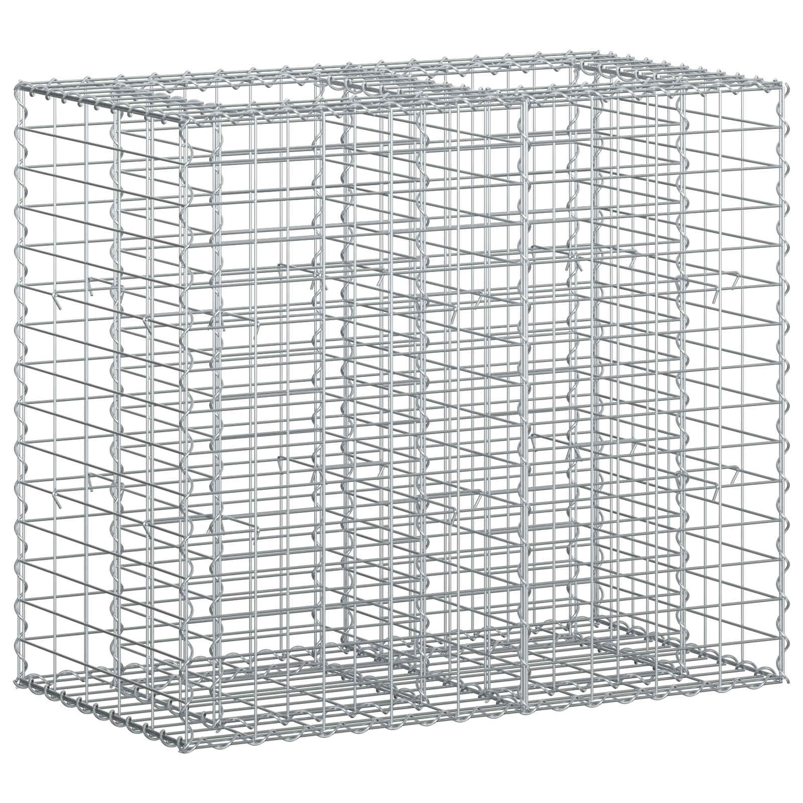 Gabion Verhoogd Bed Zilver 90 x 50 x 80 cm Gegalvaniseerd staal