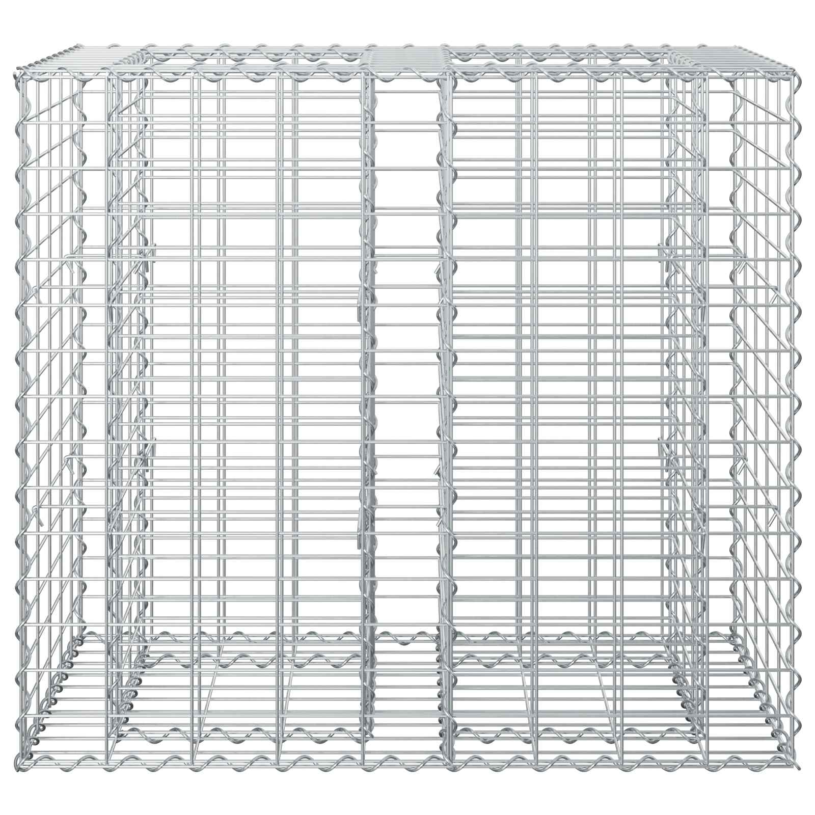Gabion Verhoogd Bed Zilver 90 x 50 x 80 cm Gegalvaniseerd staal