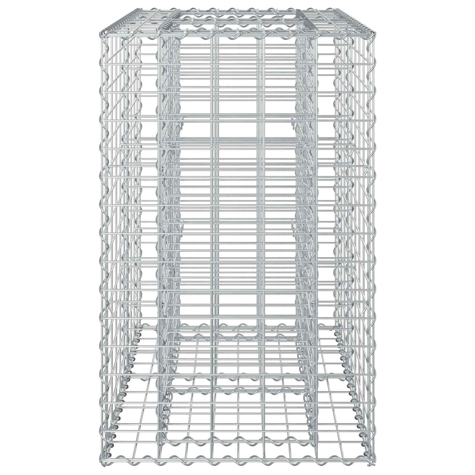 Gabion Verhoogd Bed Zilver 90 x 50 x 80 cm Gegalvaniseerd staal