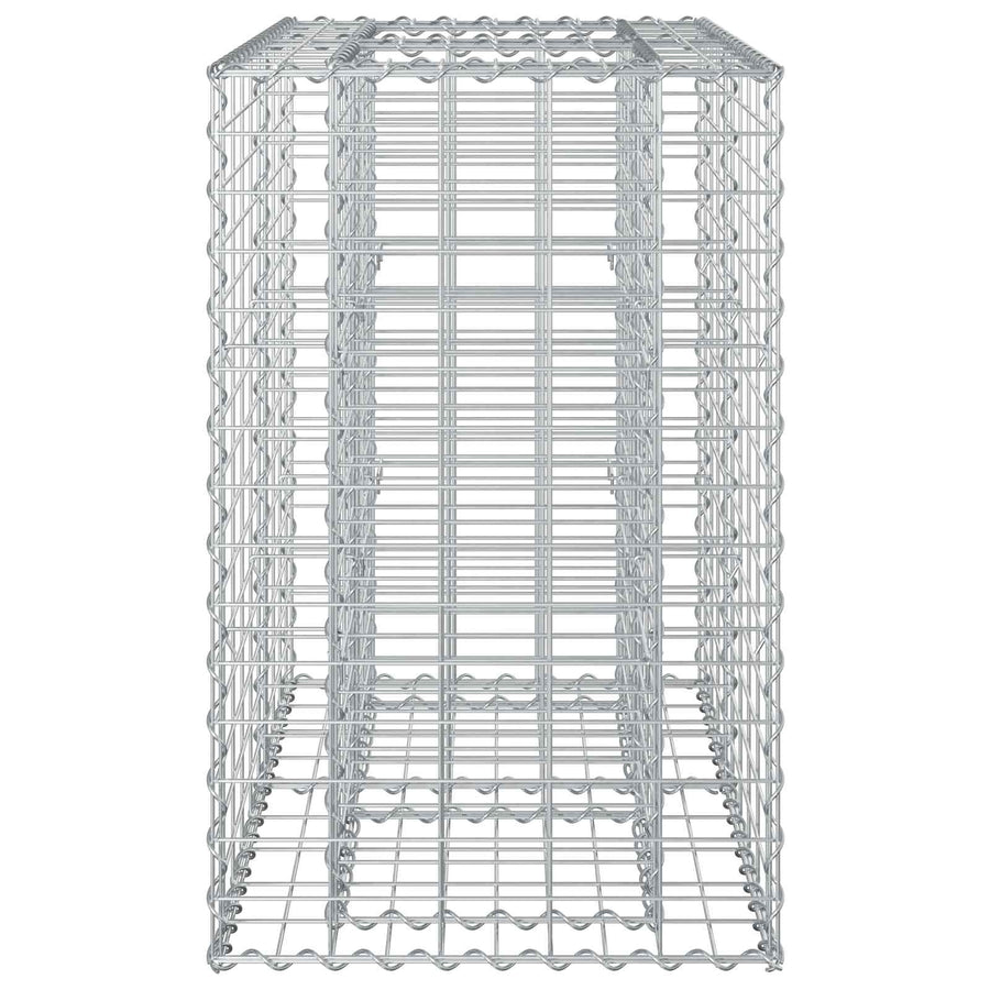Gabion Verhoogd Bed Zilver 90 x 50 x 80 cm Gegalvaniseerd staal
