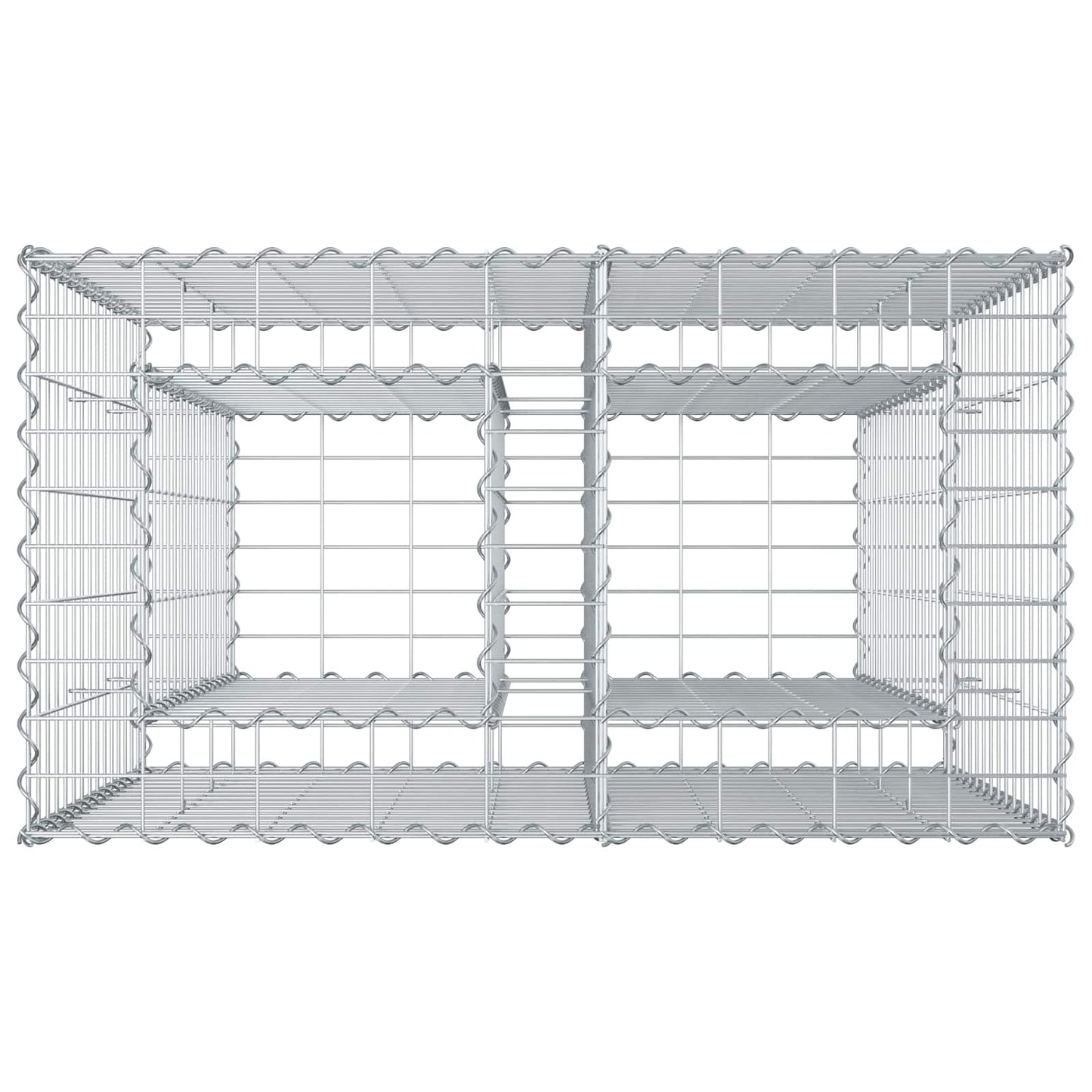 Gabion Verhoogd Bed Zilver 90 x 50 x 80 cm Gegalvaniseerd staal
