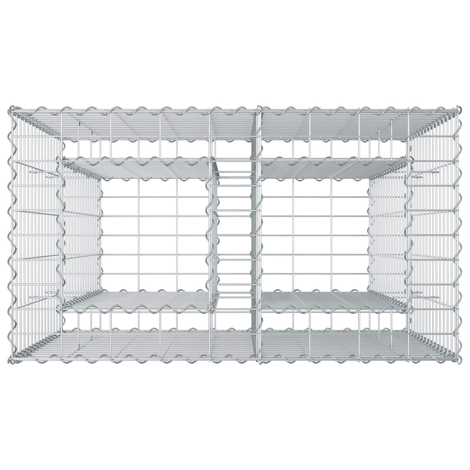 Gabion Verhoogd Bed Zilver 90 x 50 x 80 cm Gegalvaniseerd staal