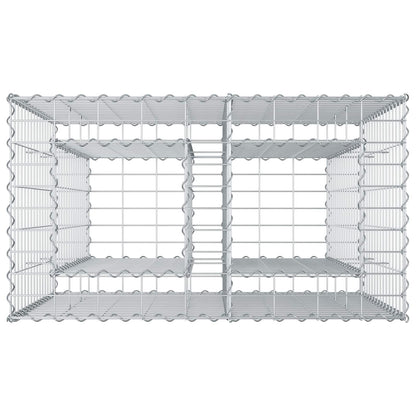 Gabion Verhoogd Bed Zilver 90 x 50 x 80 cm Gegalvaniseerd staal