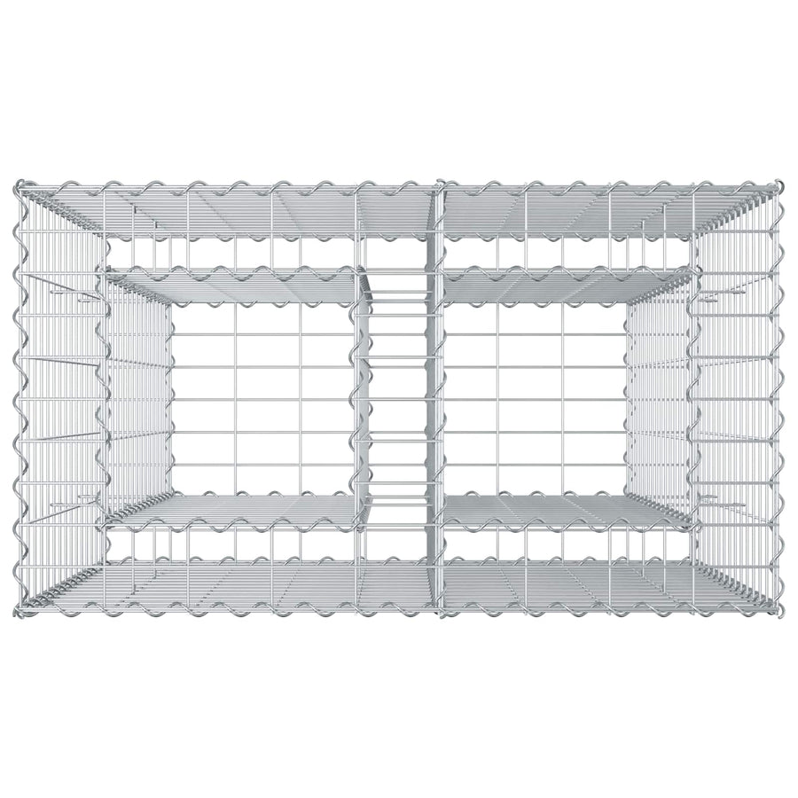 Gabion Verhoogd Bed Zilver 90 x 50 x 80 cm Gegalvaniseerd staal