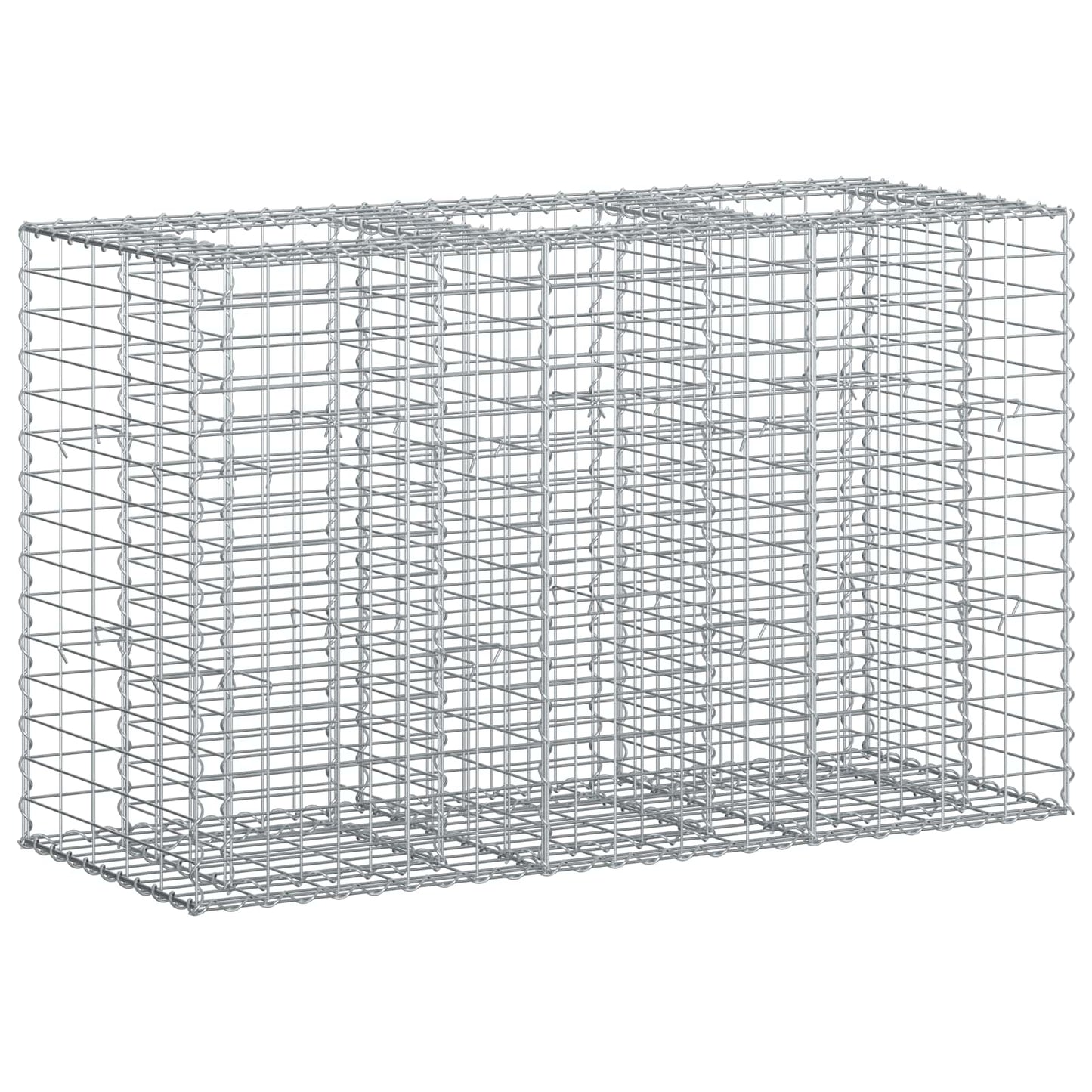 Gabion Verhoogd Bed Zilver 130 x 50 x 80 cm