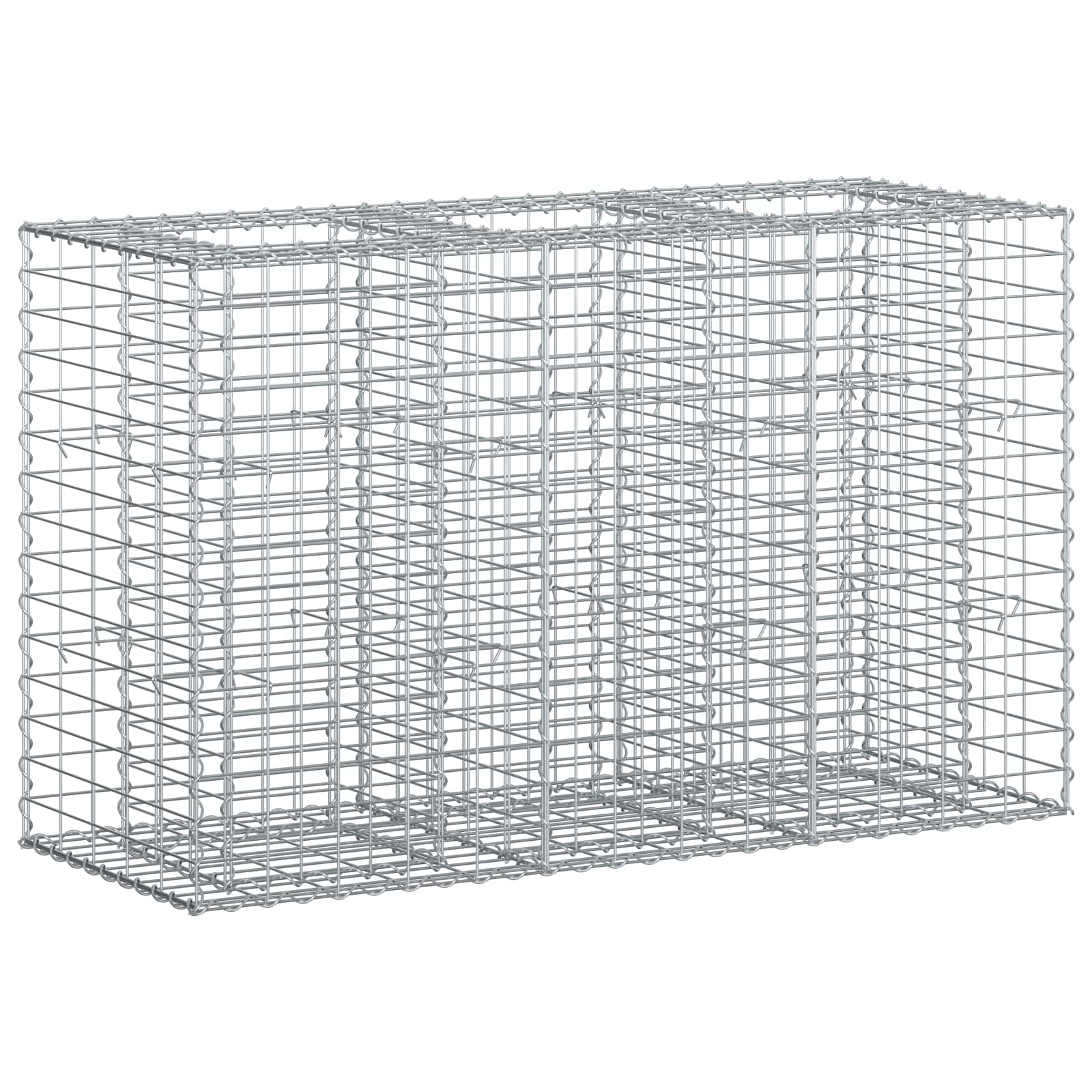 Gabion Verhoogd Bed Zilver 130 x 50 x 80 cm