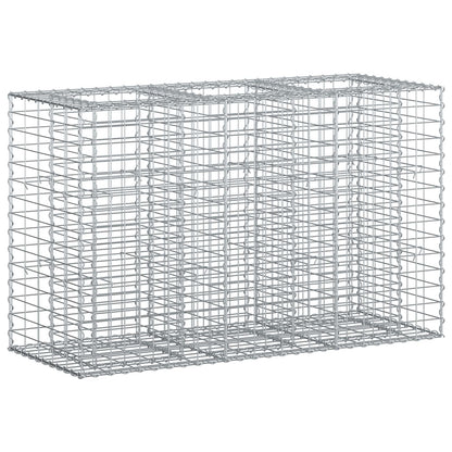 Gabion Verhoogd Bed Zilver 130 x 50 x 80 cm