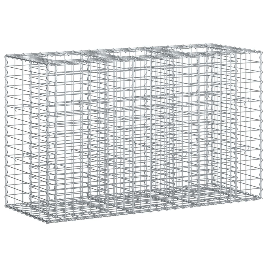 Gabion Verhoogd Bed Zilver 130 x 50 x 80 cm