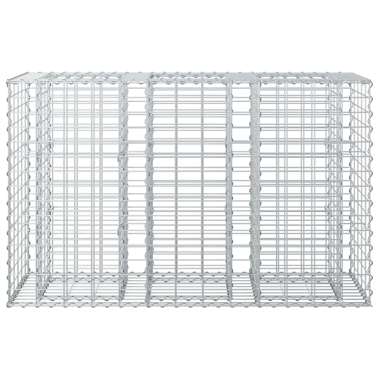 Gabion Verhoogd Bed Zilver 130 x 50 x 80 cm