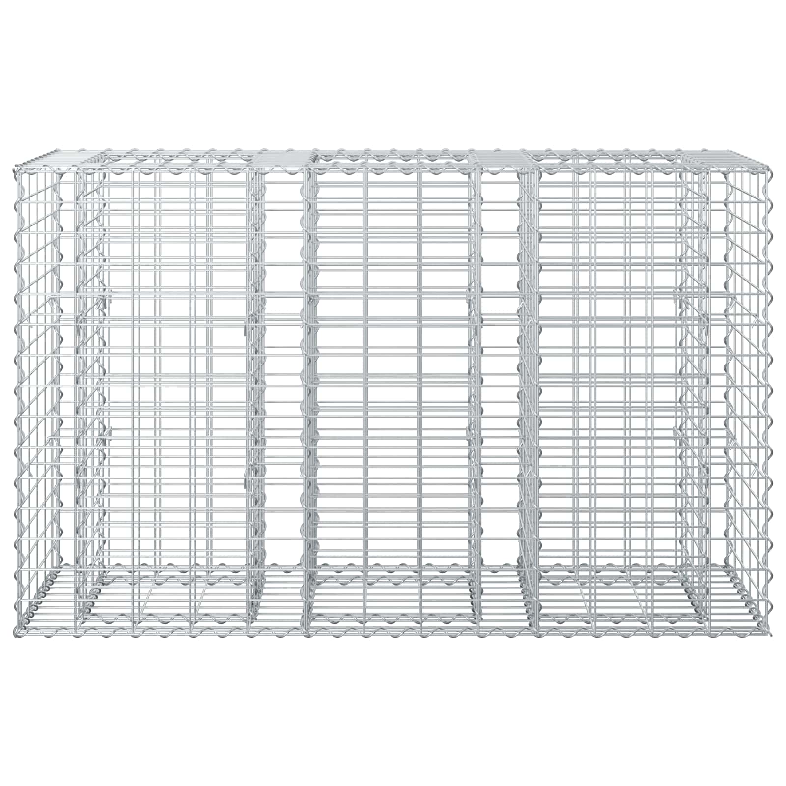 Gabion Verhoogd Bed Zilver 130 x 50 x 80 cm