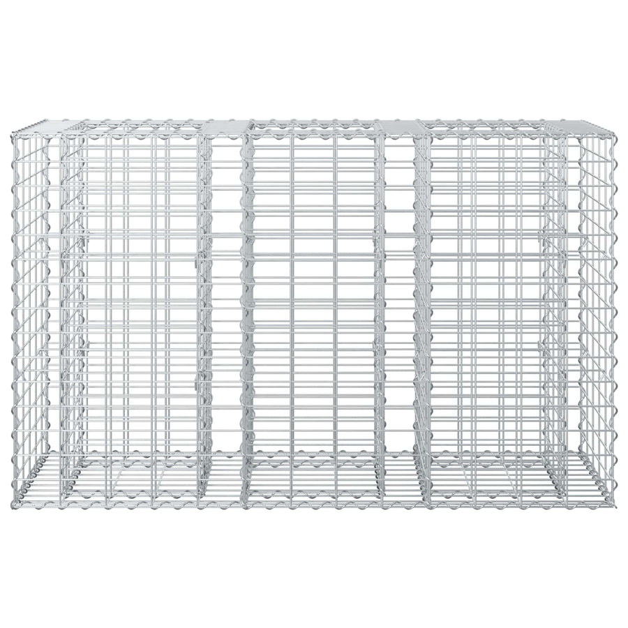 Gabion Verhoogd Bed Zilver 130 x 50 x 80 cm