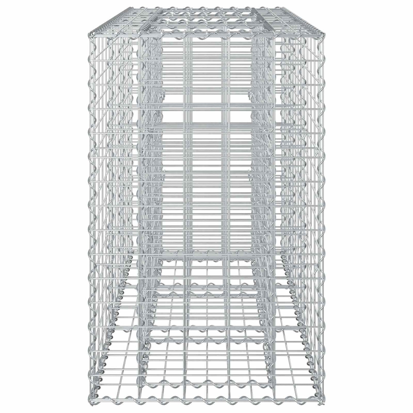 Gabion Verhoogd Bed Zilver 130 x 50 x 80 cm