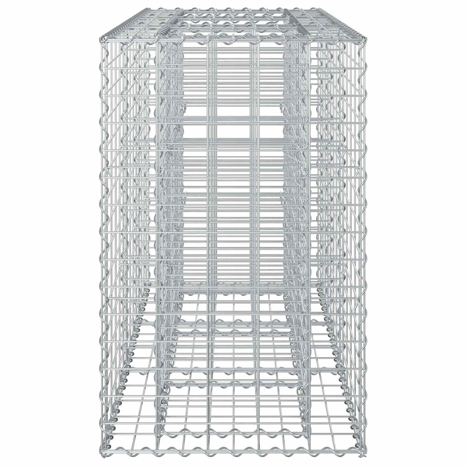 Gabion Verhoogd Bed Zilver 130 x 50 x 80 cm