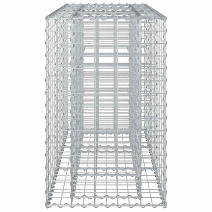 Gabion Verhoogd Bed Zilver 130 x 50 x 80 cm
