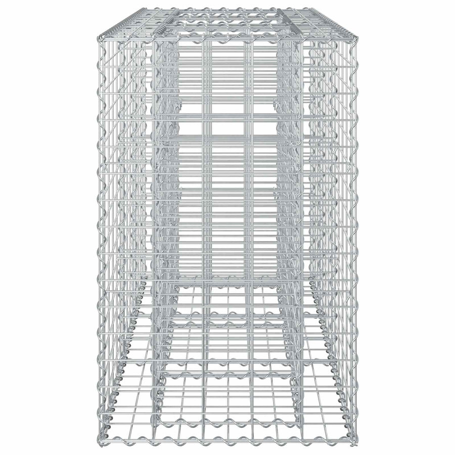 Gabion Verhoogd Bed Zilver 130 x 50 x 80 cm