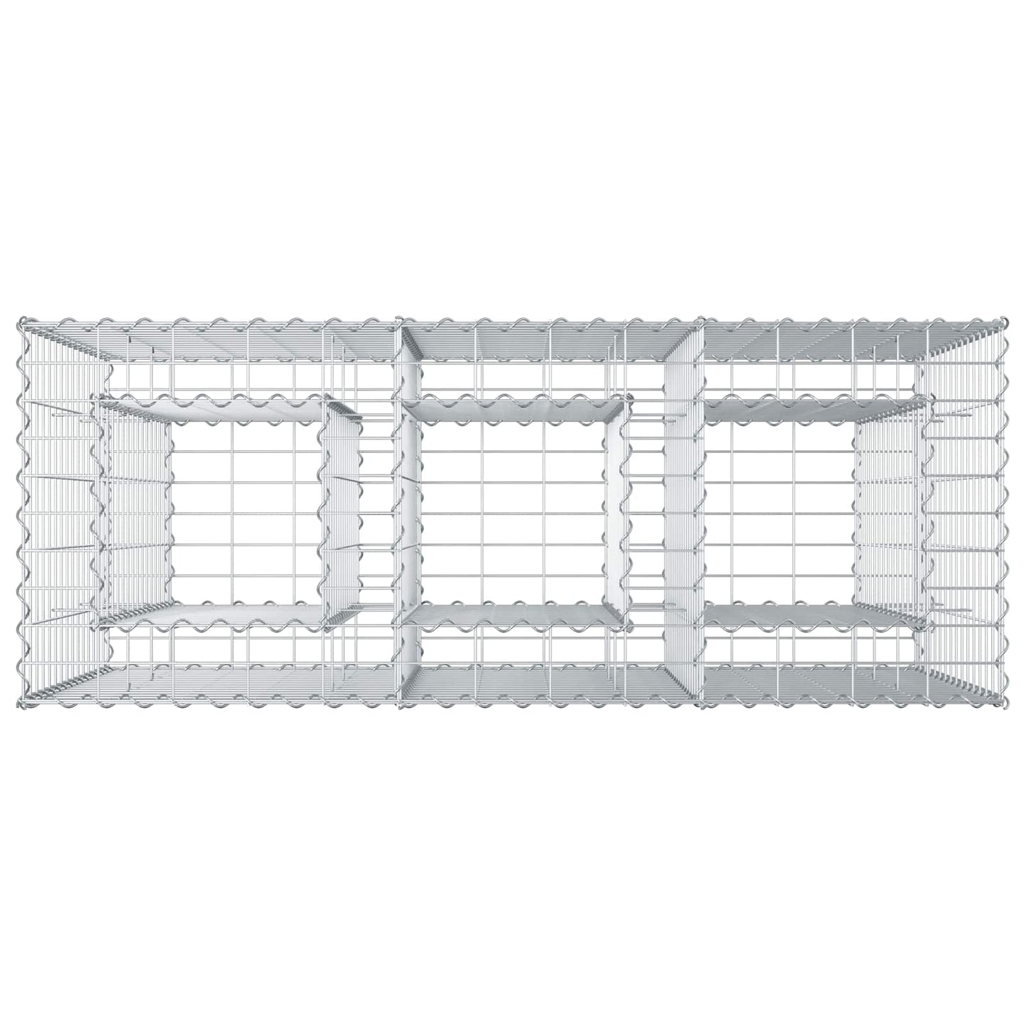 Gabion Verhoogd Bed Zilver 130 x 50 x 80 cm