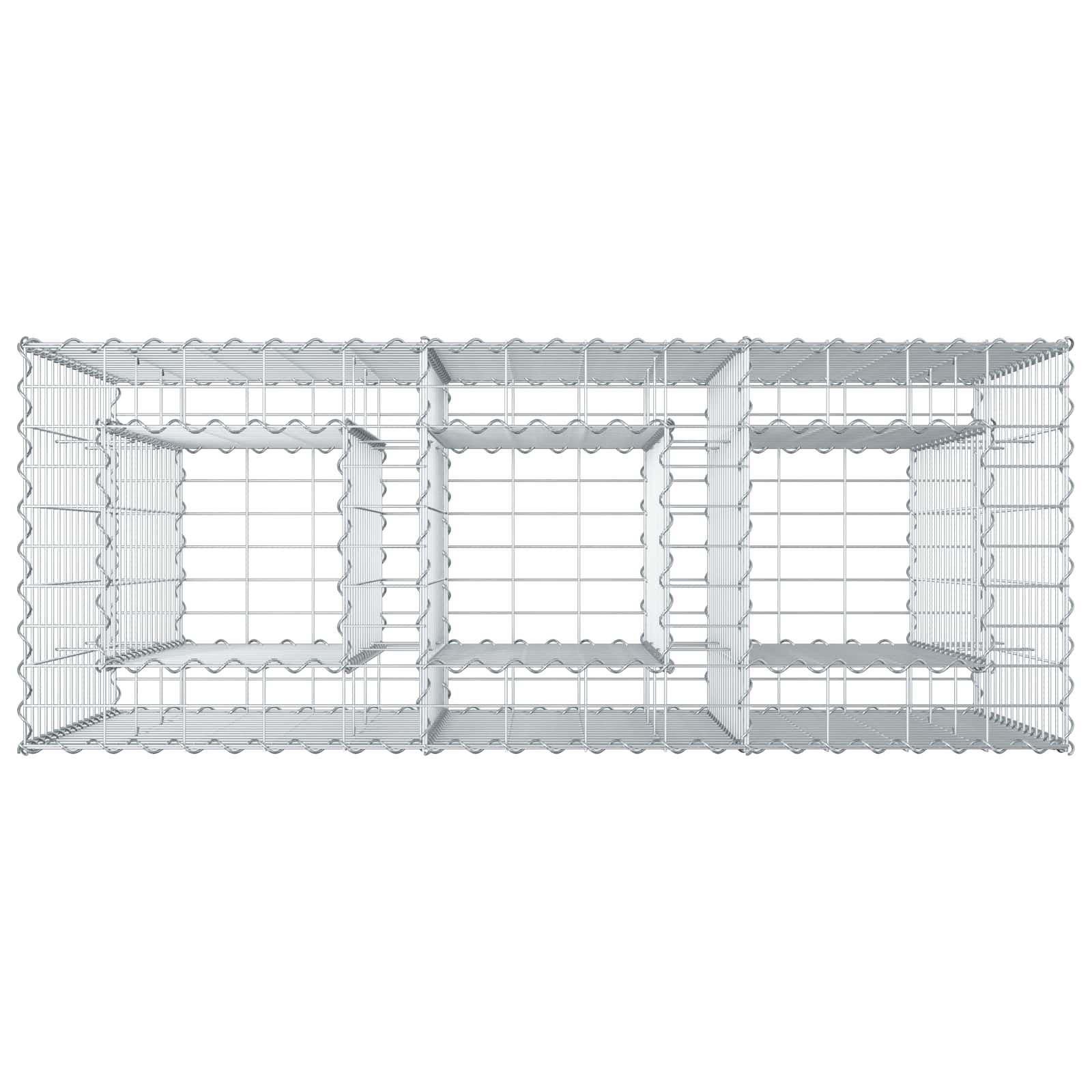 Gabion Verhoogd Bed Zilver 130 x 50 x 80 cm