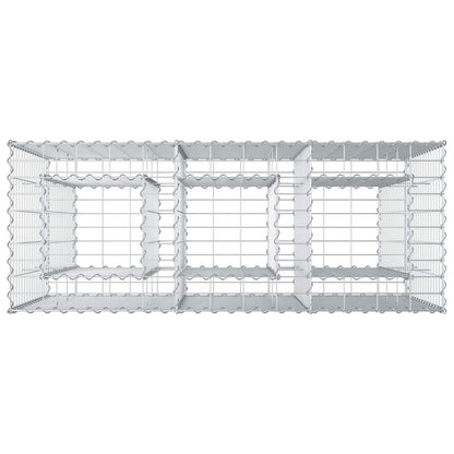Gabion Verhoogd Bed Zilver 130 x 50 x 80 cm