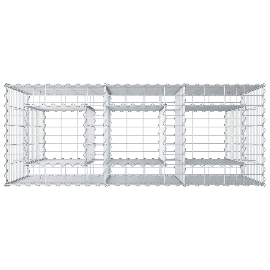 Gabion Verhoogd Bed Zilver 130 x 50 x 80 cm