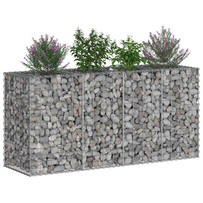 Gabion Verhoogd Bed Zilver 170 x 50 x 80 cm