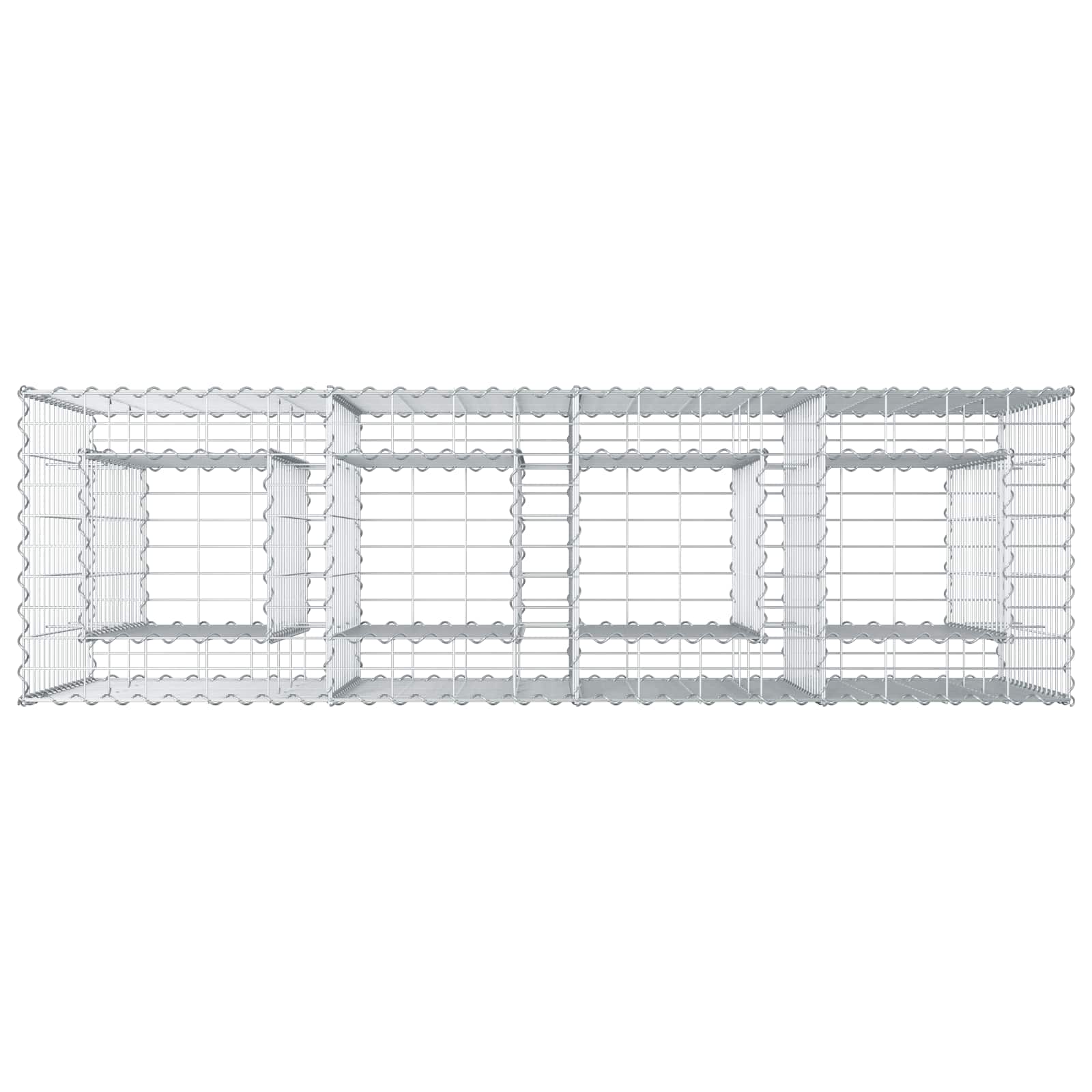Gabion Verhoogd Bed Zilver 170 x 50 x 80 cm