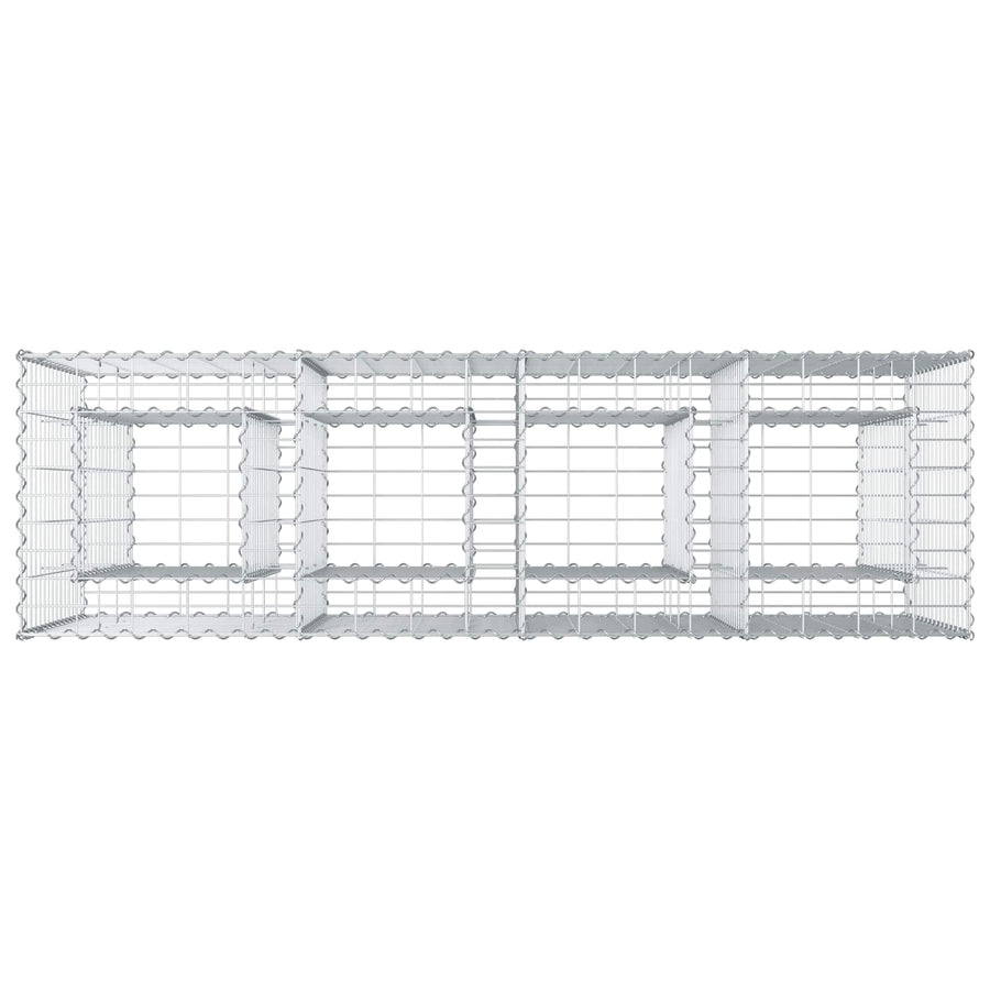 Gabion Verhoogd Bed Zilver 170 x 50 x 80 cm
