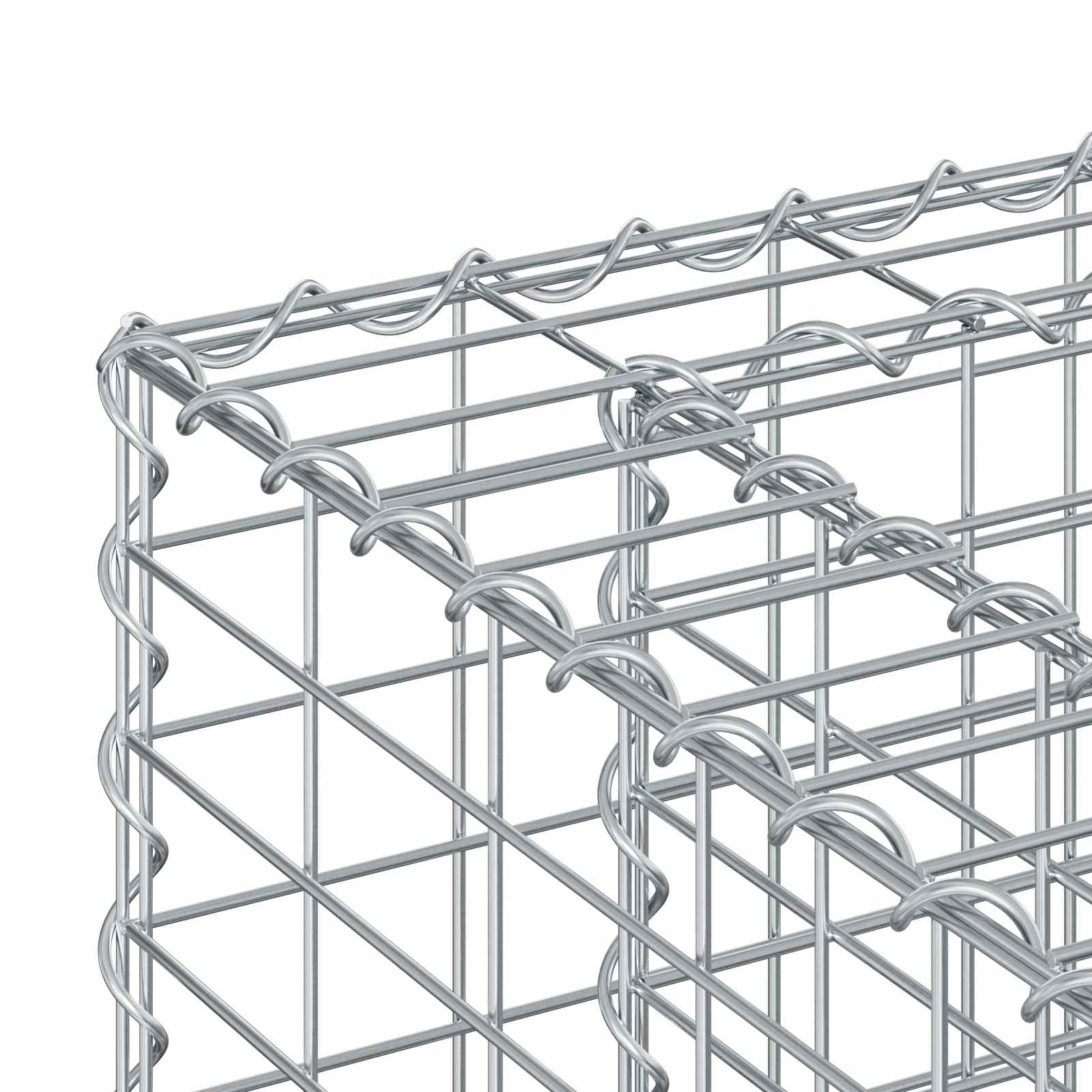 Gabion Verhoogd Bed Zilver 90 x 50 x 150 cm